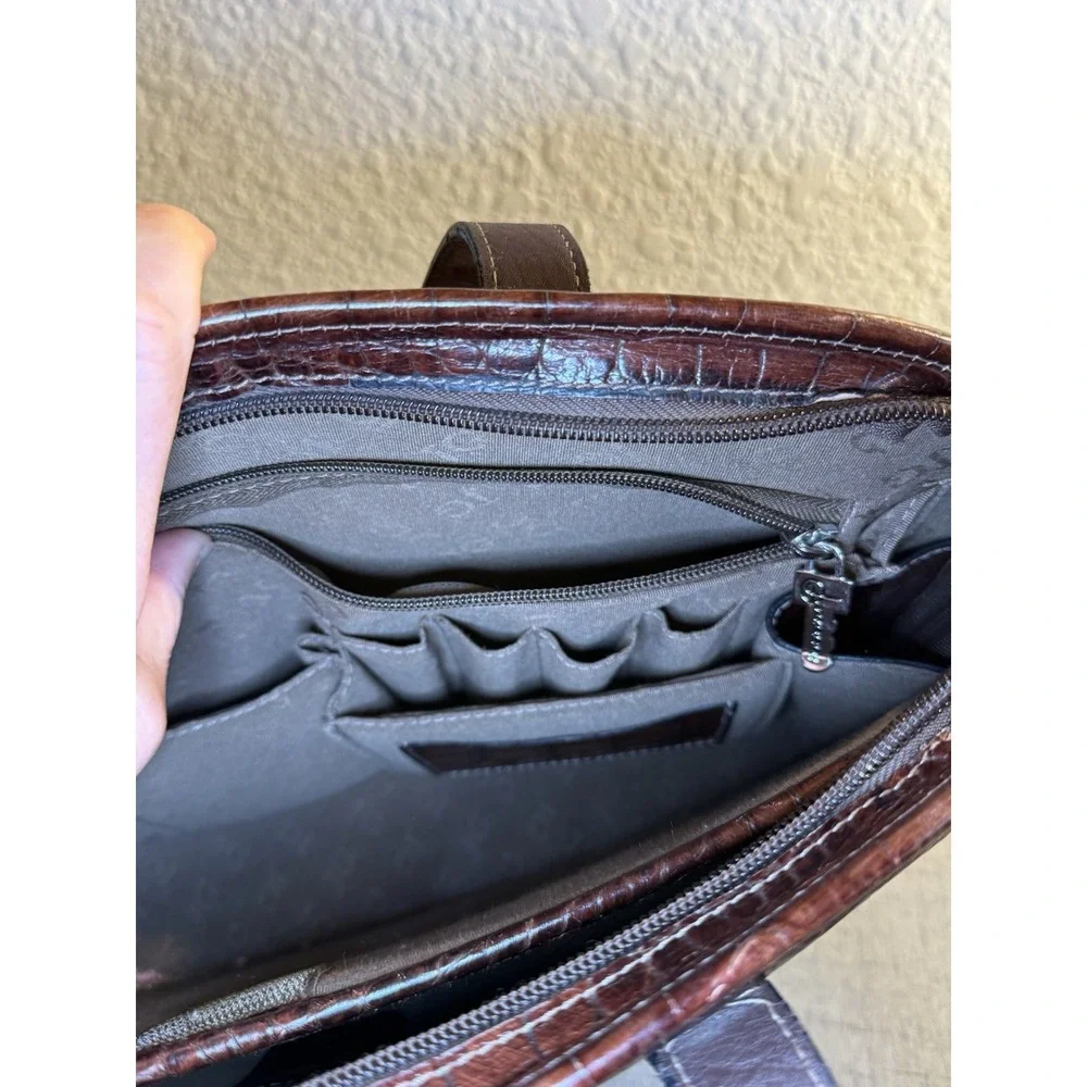 Jack‎ Georges Croco Embossed Leather Business Tote Ladies Laptop Briefcase